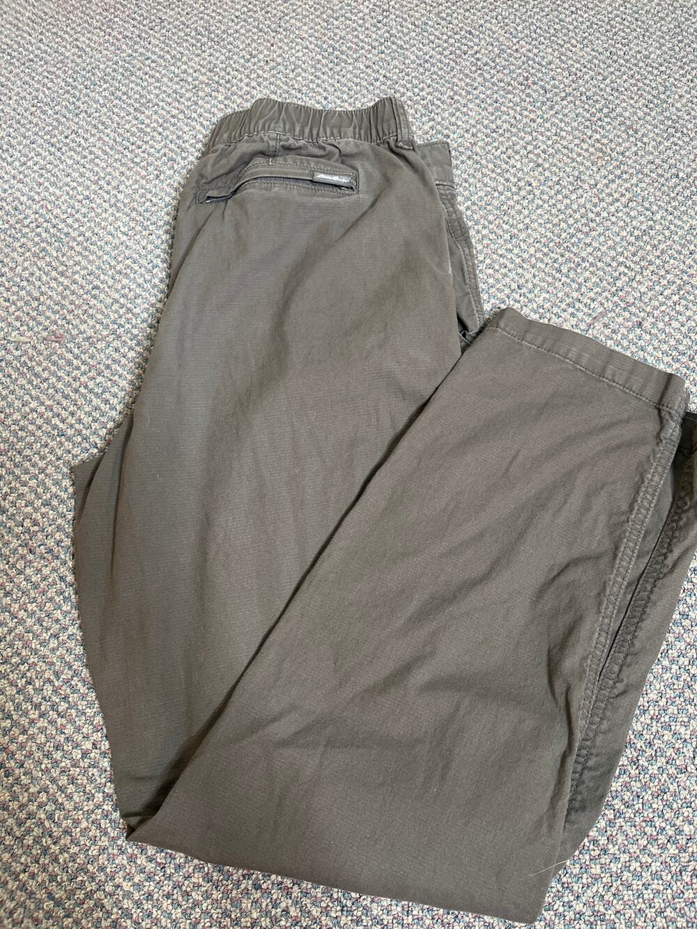 Eddie Bauer Gray Chino Pant Elastic 34x30